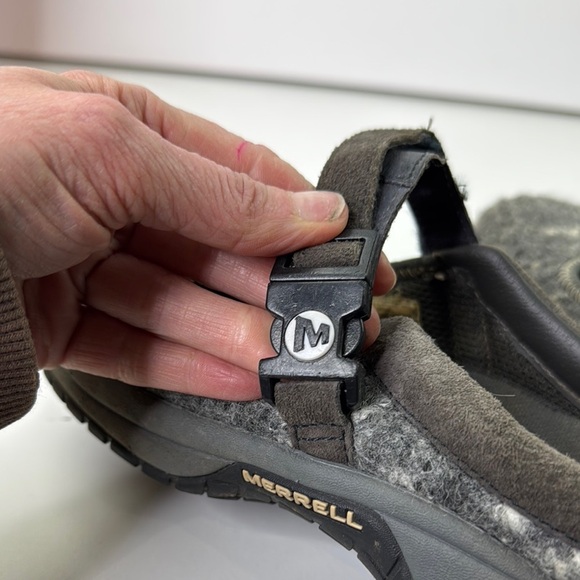 Merrell Grey and Black Women's Slip-on Mary Jane Shoes - Picture 10 of 12